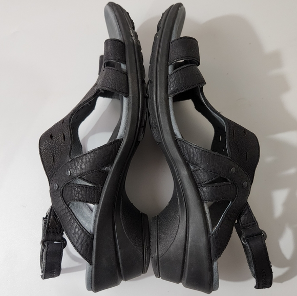 Merrell Select Fresh Air Cushion Black Leather Performance Sandals Size 8 - Picture 13 of 13